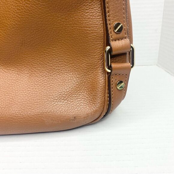 Michael Kors Bedford Belted Large Shoulder Tote Bag Pebble Leather Brown - Picture 4 of 16